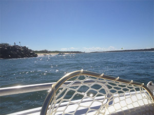 Wavebreak Island from a boat